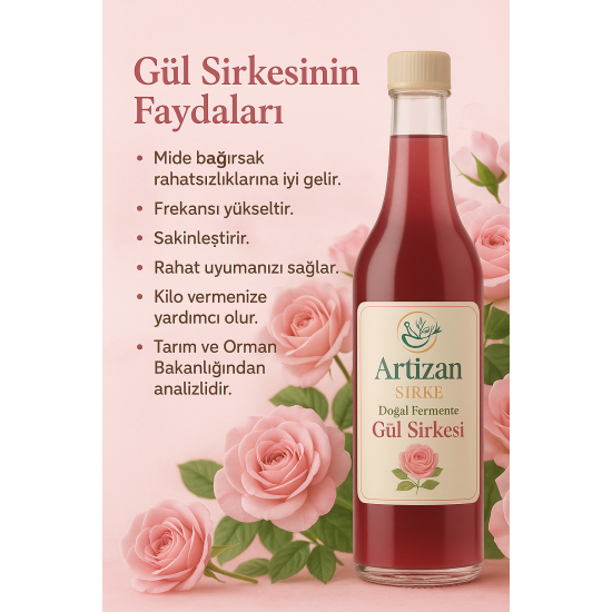 Türk Gülü sirkesi 1 litre 