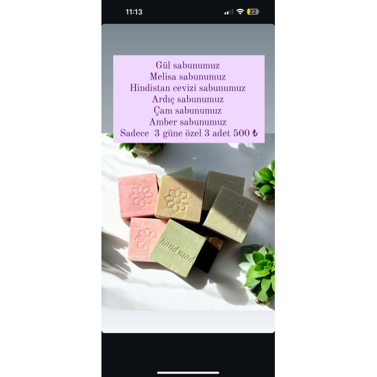 3 lü Külsuyu Sabun 